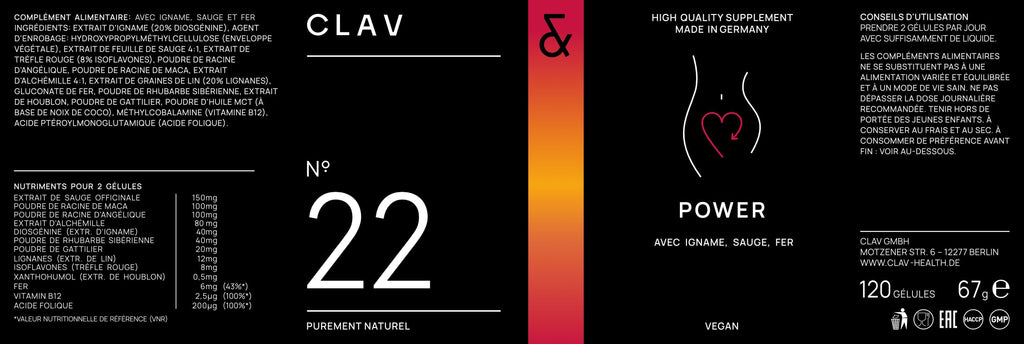 CLAV Power Hormone Balance for Women Plant-Based Complex - 120 Capsules - image 8