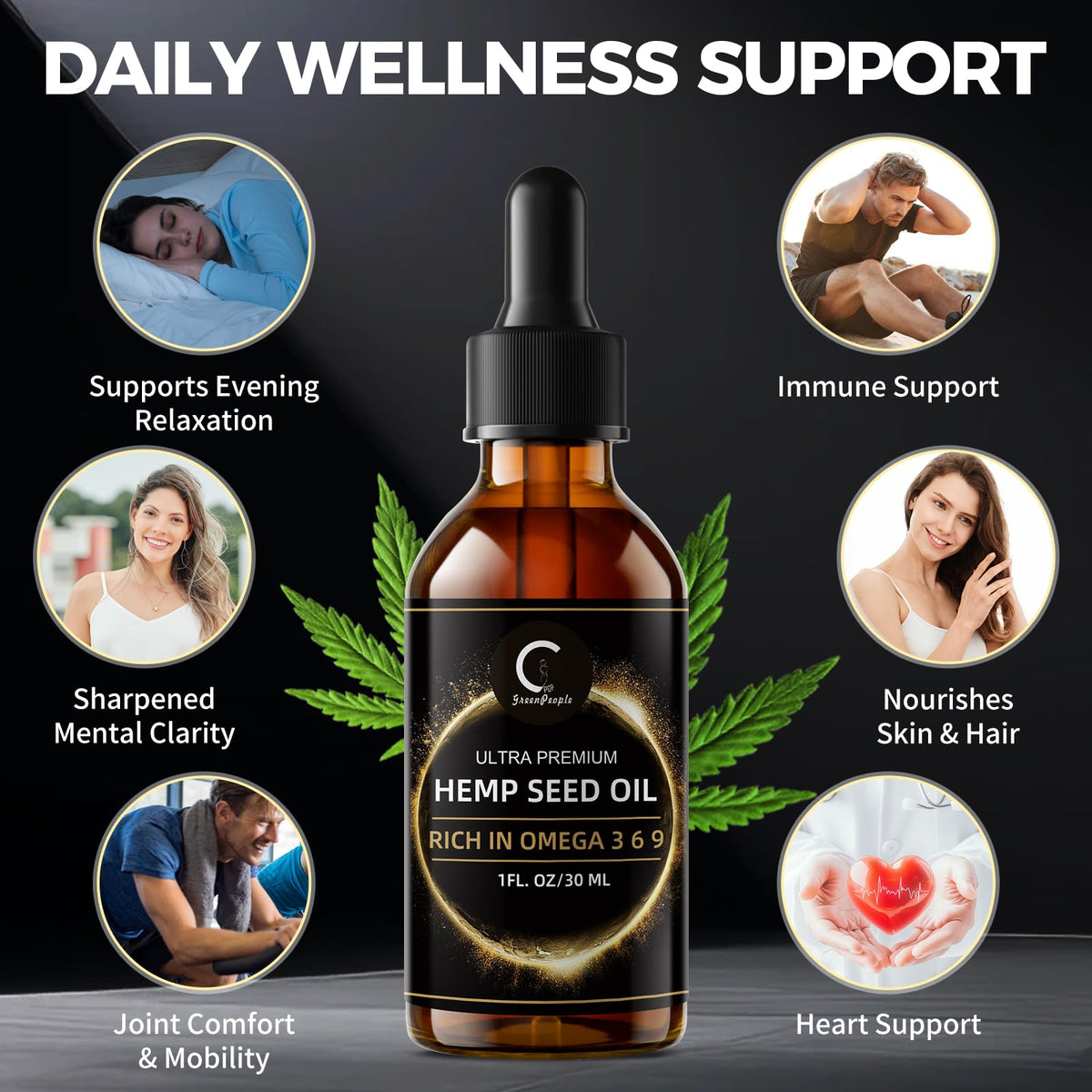 GPGP GreenPeople Hemp Seed Oil Liquid Drops - 3 Pack - image 2