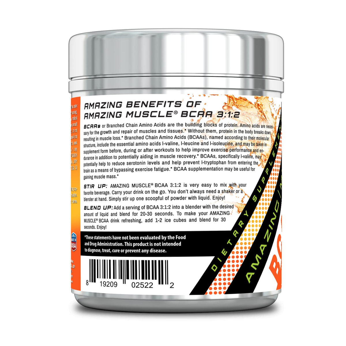 Amazing Muscle BCAA 3-1-2 (426 g) - 60 Servings Powder Promotes Lean