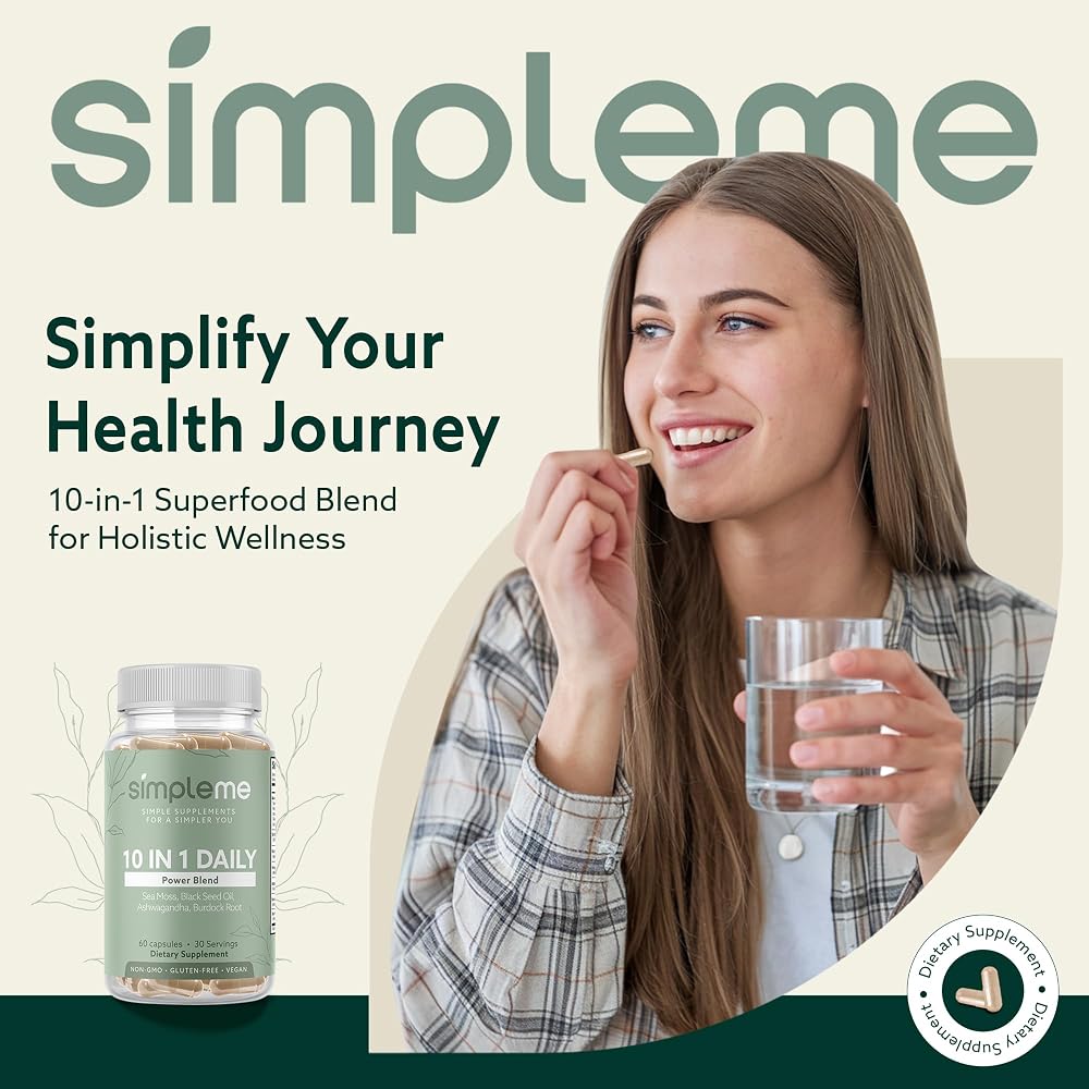 SIMPLEME Burdock Root Organic Herbal Blend with Sea Moss - 60 Capsules - image 2