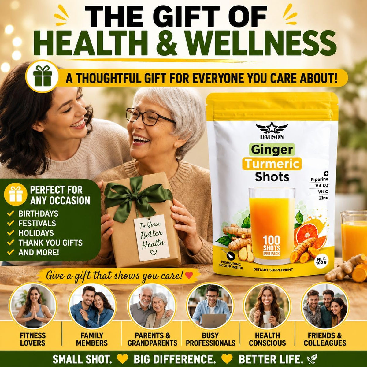 DAUSON Ginger Turmeric Shots Powder - 100 Servings - image 6