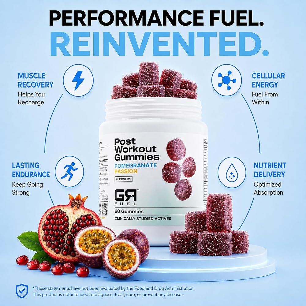 GR Fuel, Post Workout Gummies, Pomegranate Passion