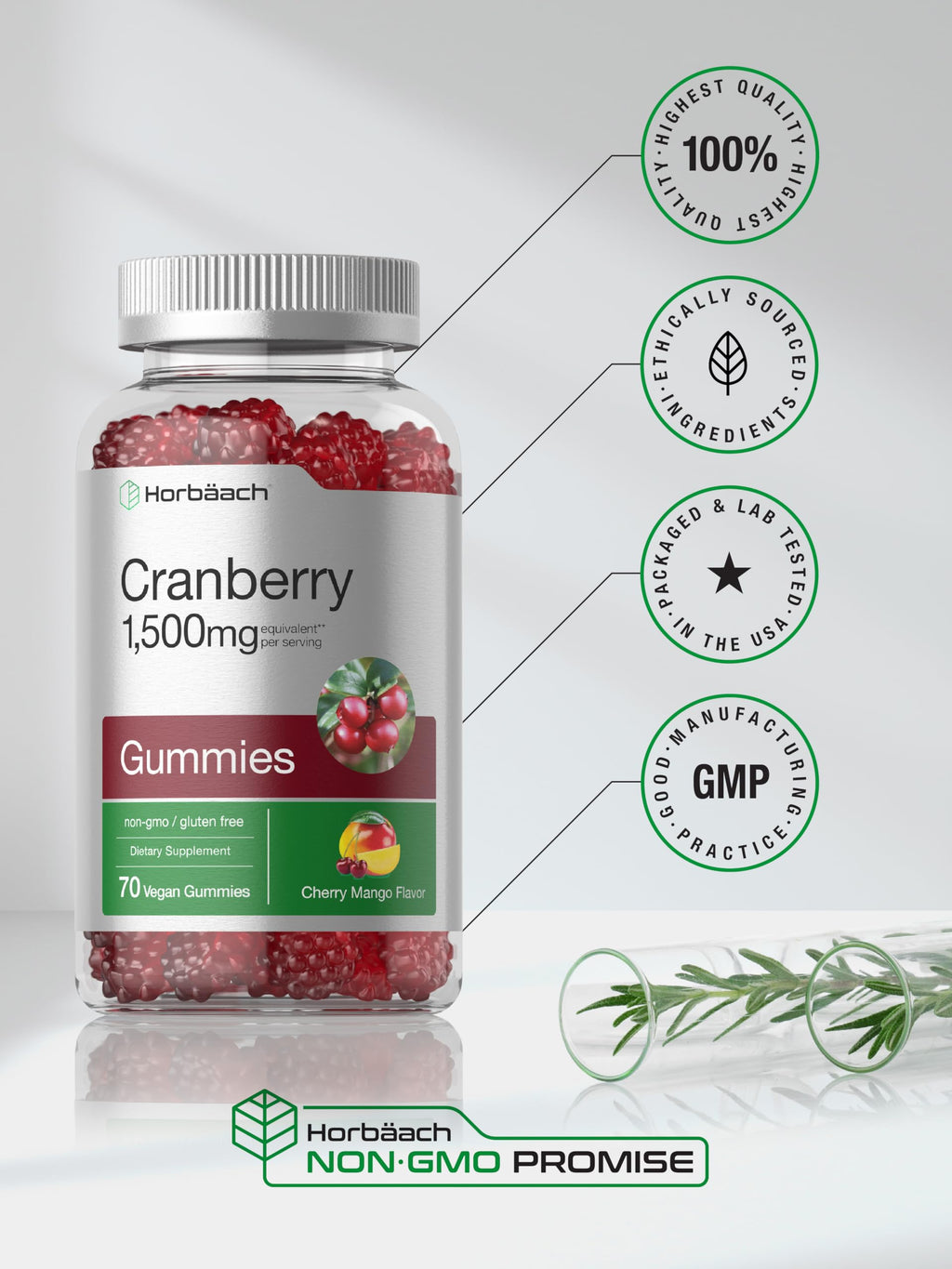 Horbäach Cranberry Gummies - 70 Count - image 6