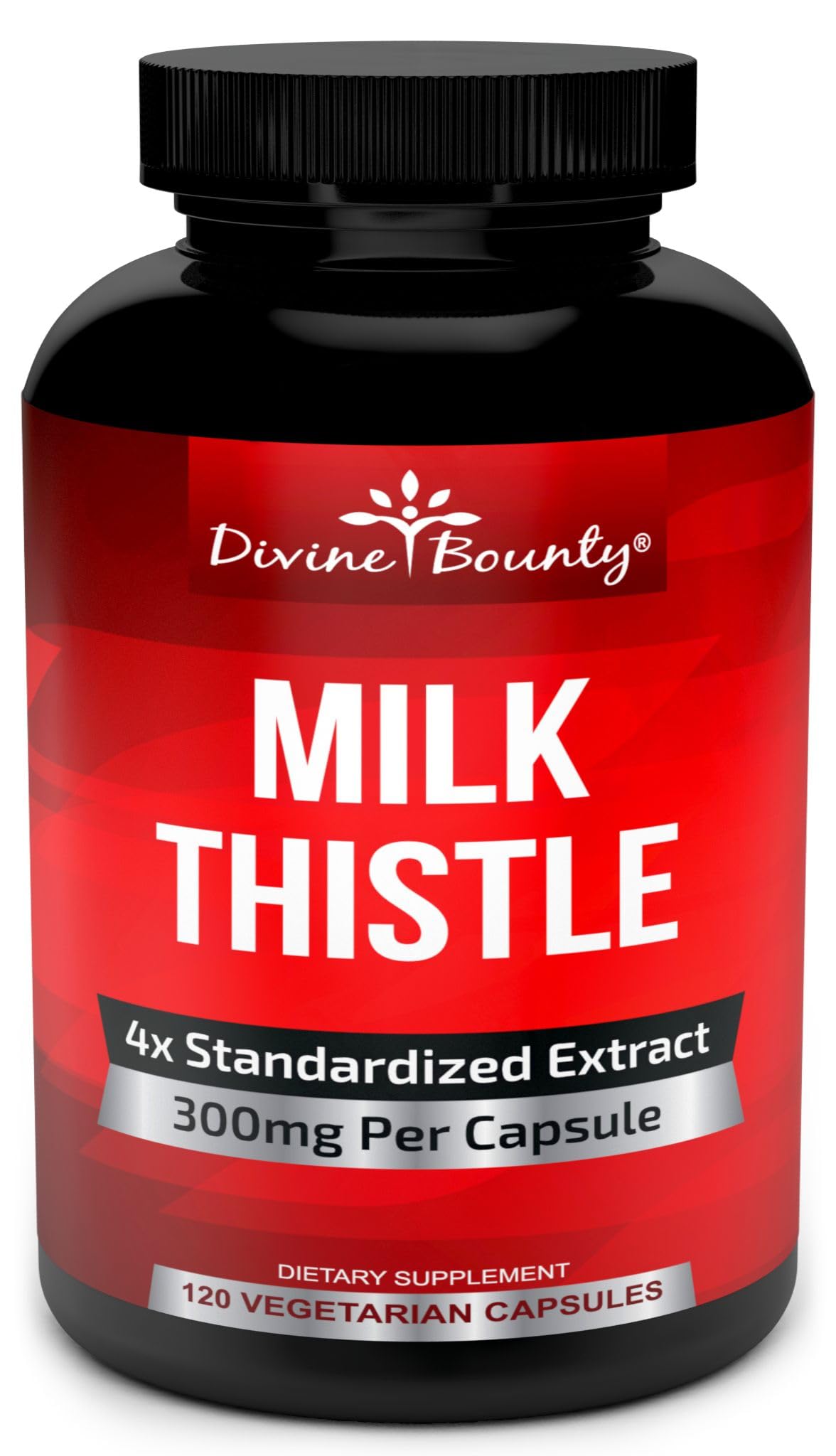 Divine Bounty Milk Thistle Supplement 300mg Seed Extract - 120 Capsules