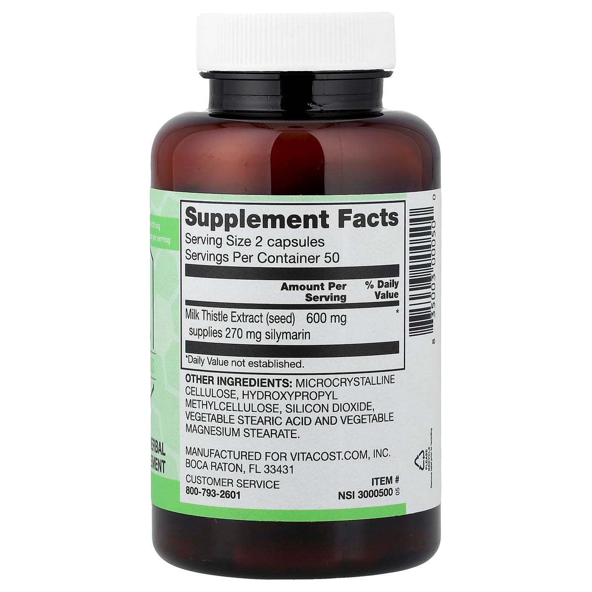 Vitacost Synergy Milk Thistle Extract 300 mg - 100 Capsules - image 2