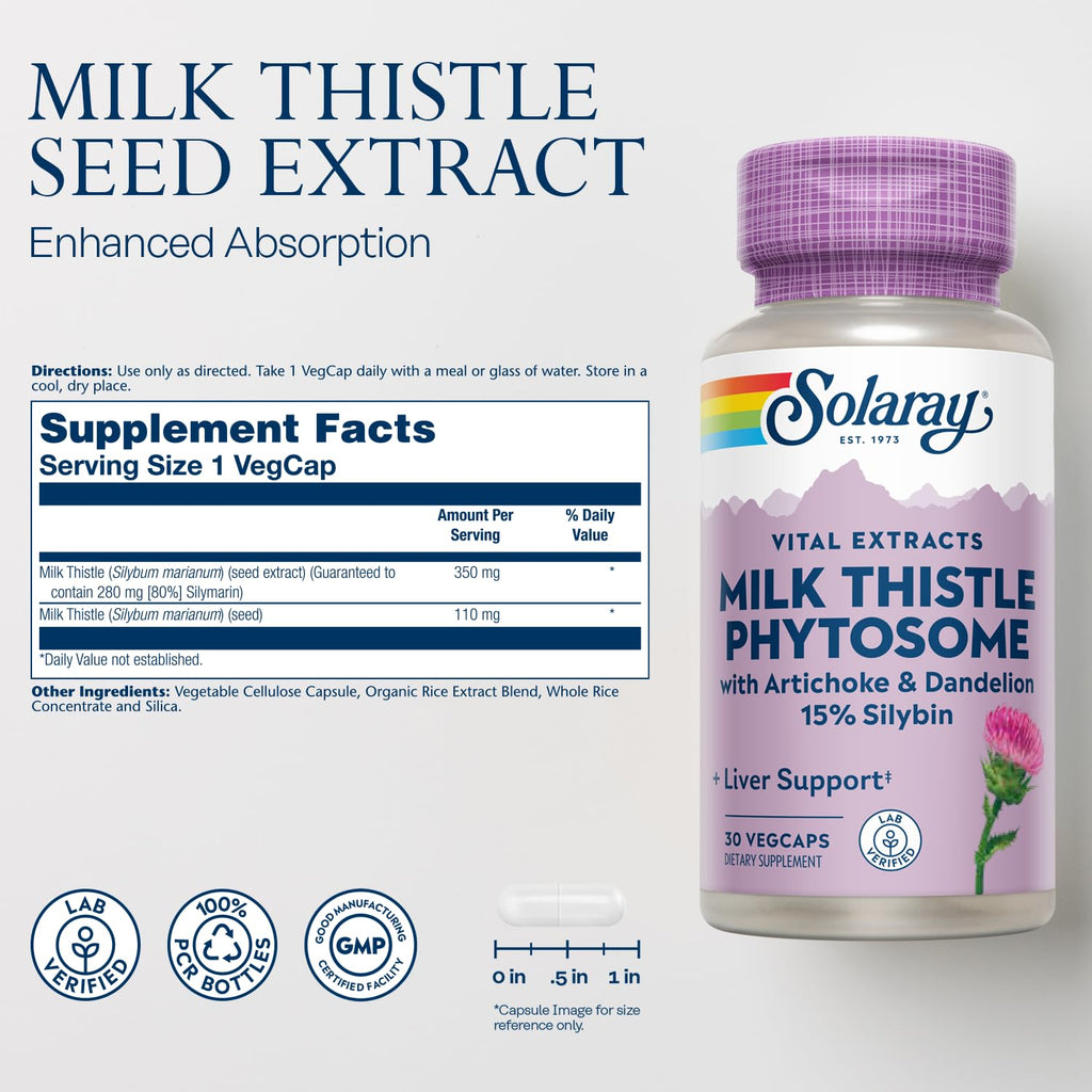SOLARAY Milk Thistle Phytosome with Artichoke & Dandelion - image 2