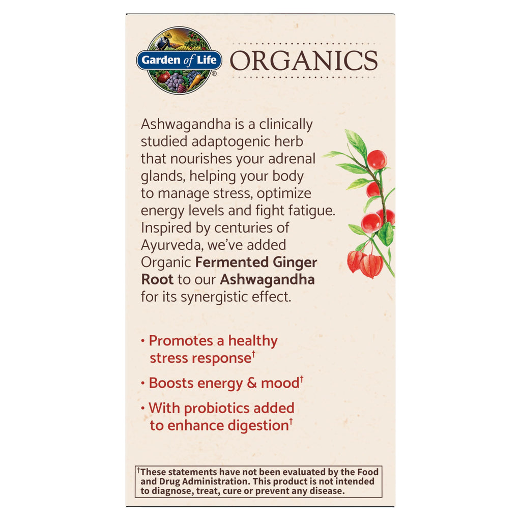 Garden of Life Organic Ashwagandha with Probiotics & Ginger - 60 Tablets - image 11