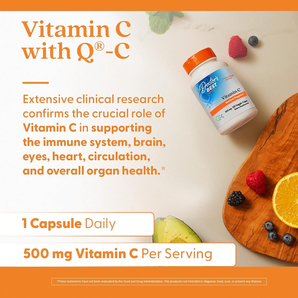 Doctor's BEST Vitamin C 500mg Immune Support - 120 Vegetarian Capsules - image 5