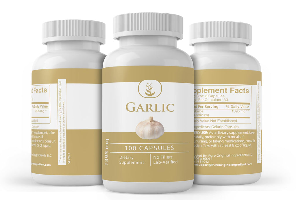 PURE ORIGINAL INGREDIENTS Garlic Capsules - 100 Capsules - image 4
