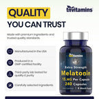 tnvitamins Melatonin 15 MG Sleep Support - 240 Capsules - image 7