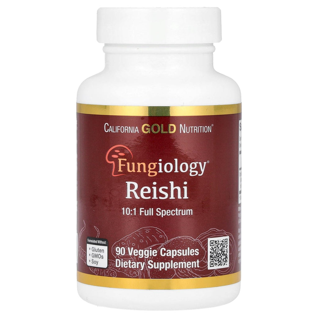 California Gold Nutrition Reishi Mushroom 600 mg - 90 Vegetarian Capsules