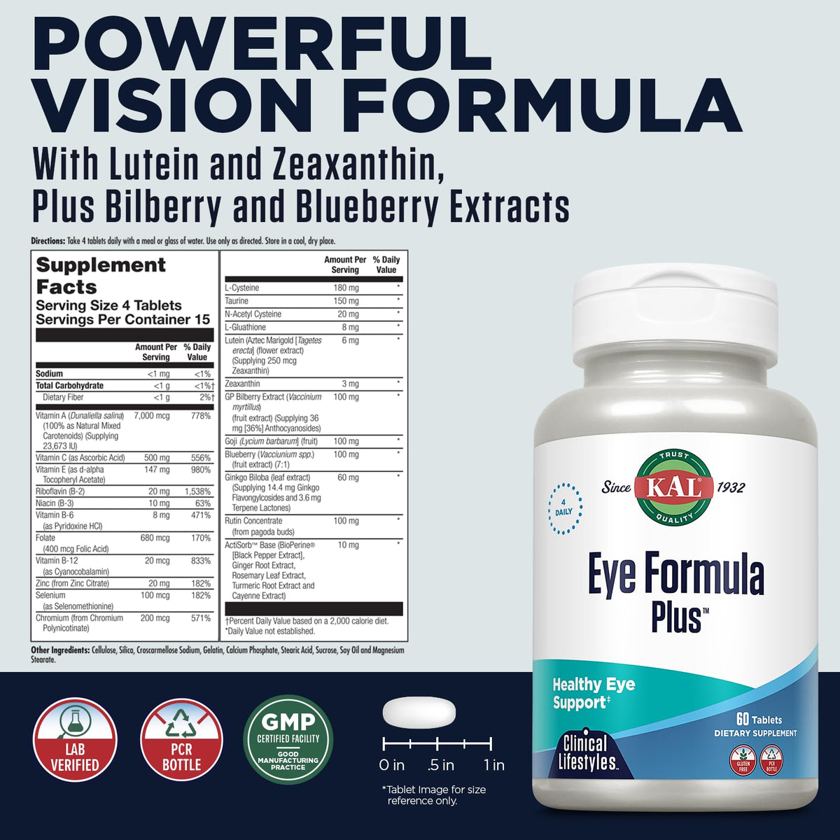 KAL Eye Formula Plus - 60 Tablets - image 2