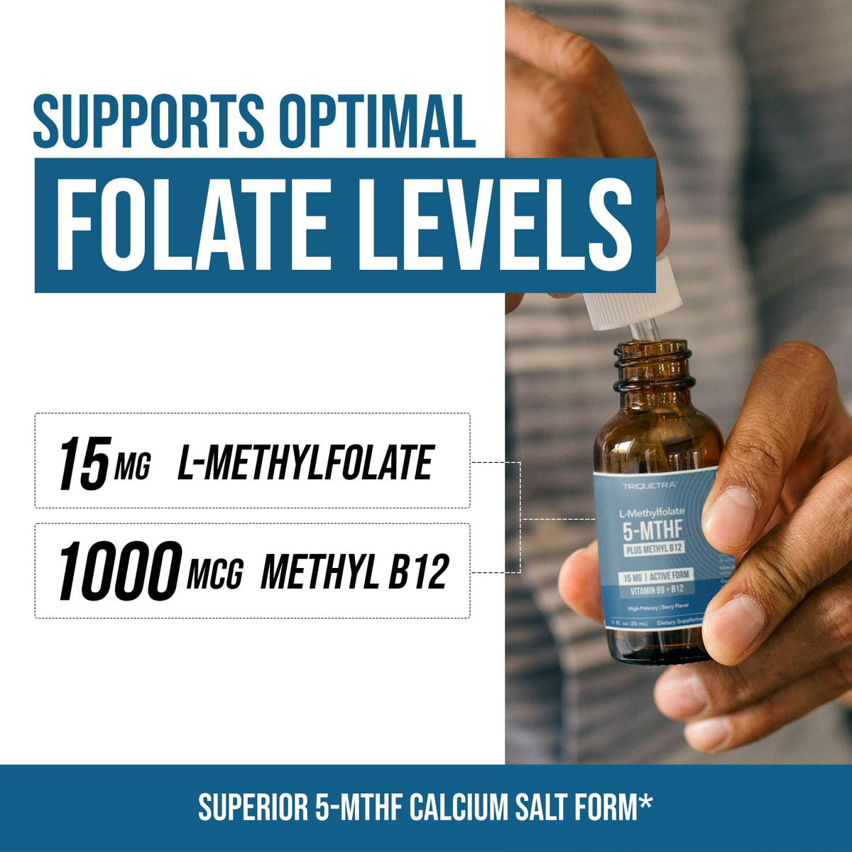 Triquetra Health L Methyl Folate 15mg Plus Methyl B12 Cofactor