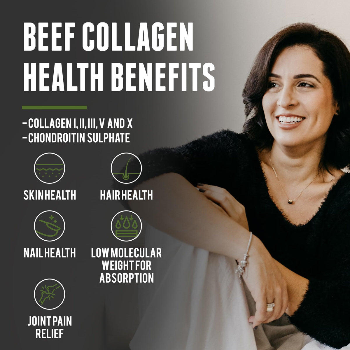 One Earth Health Grass Fed Beef Collagen - 200 Capsules - image 2