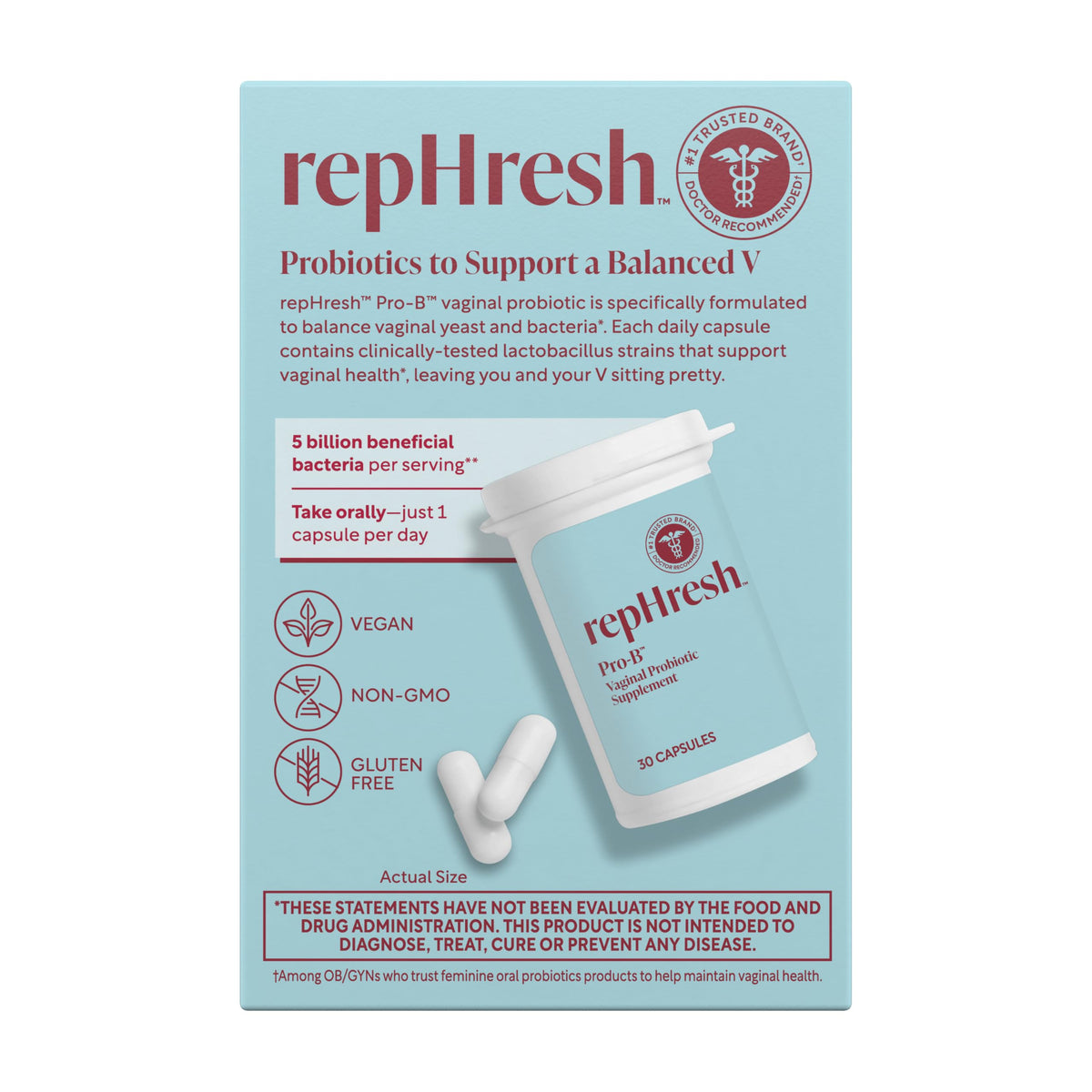 RepHresh Pro-B Vaginal Probiotic Supplement - 60 Capsules - image 5