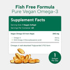 OmegaVia Vegan Omega 3 Algae Oil 300mg DHA - 60 Softgels - image 3