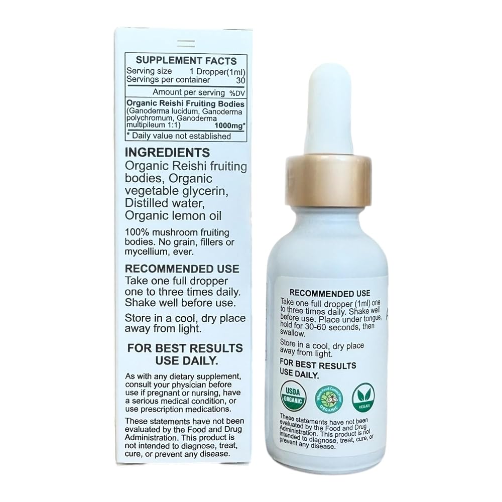 Auraganics Organic Reishi Mushroom Fruiting Body Tincture - 1 Fl Oz - image 3