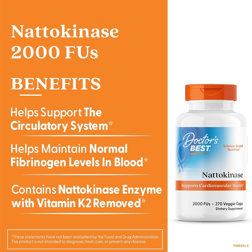 Doctor's BEST Nattokinase 2000 FU Supplement - 270 Vegetarian Capsules - image 3