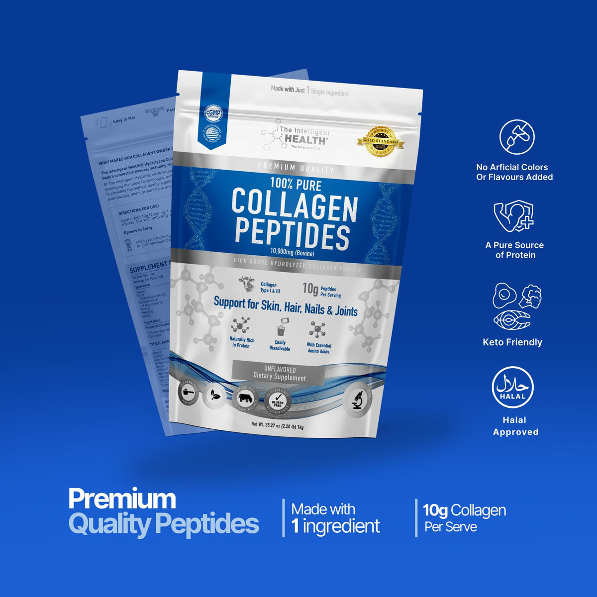 The Intelligent Health Hydrolysed Collagen Powder (Bovine) - High