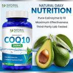 Generic Natural CoQ10 200mg - 200 Vegetarian Capsules - image 6