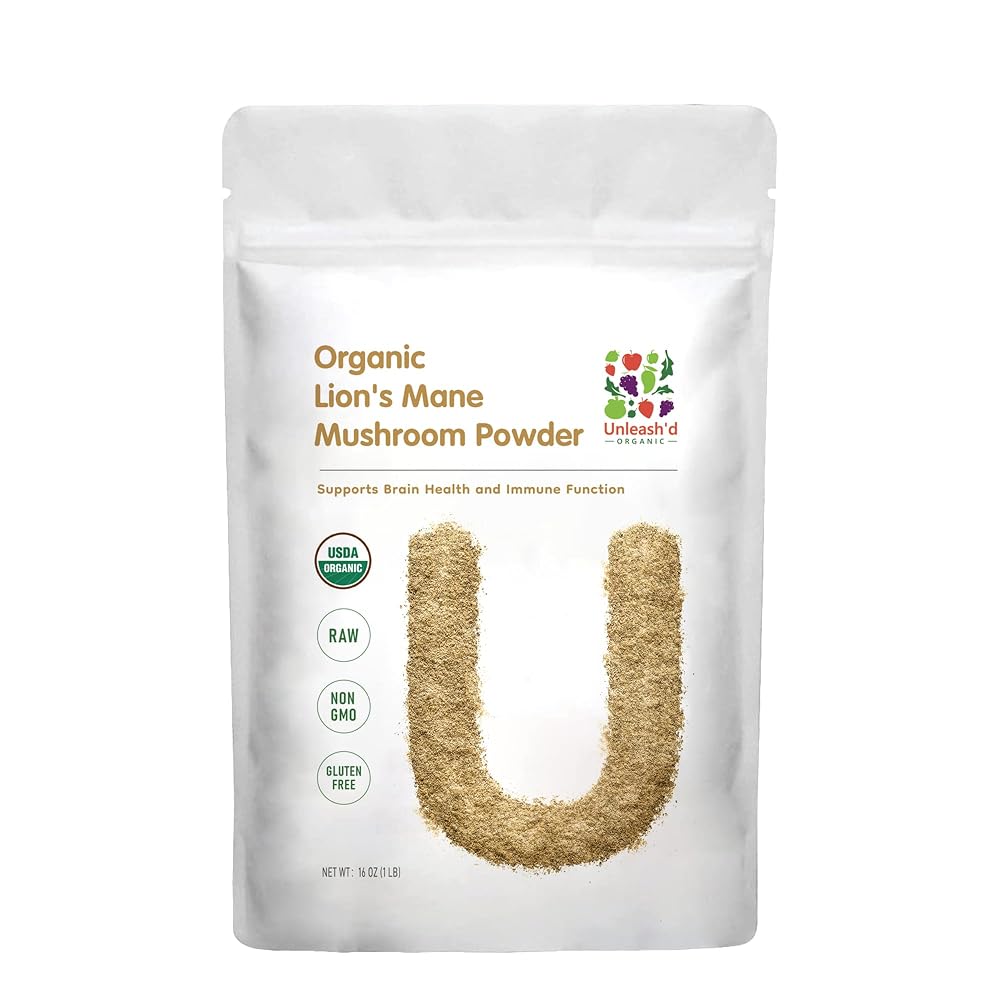 UNLEASH'D ORGANIC Lion's Mane Mushroom Powder - 16 oz