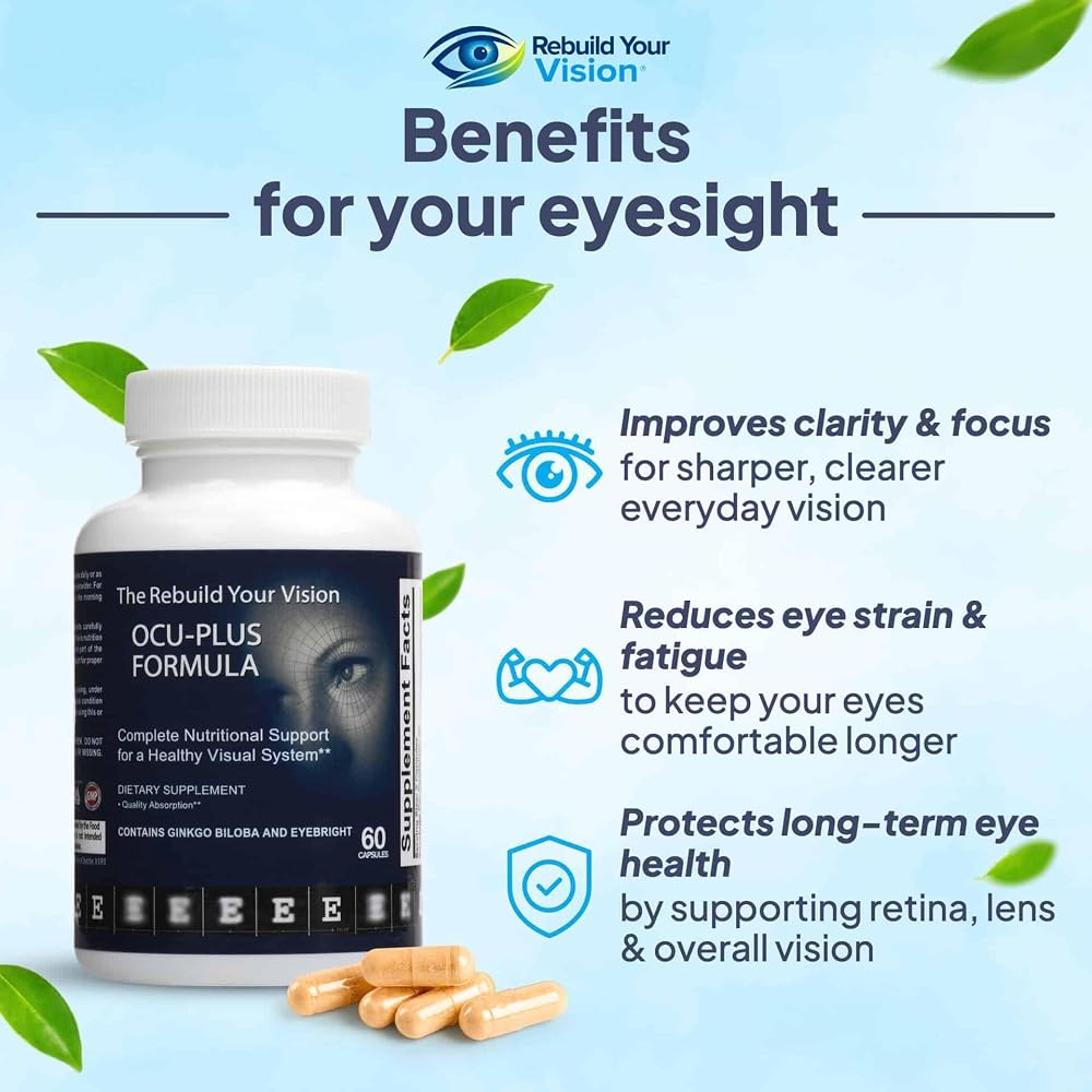 Rebuild Your Vision Ocu-Plus Eye Vitamins with Lutein - 60 Capsules - image 2