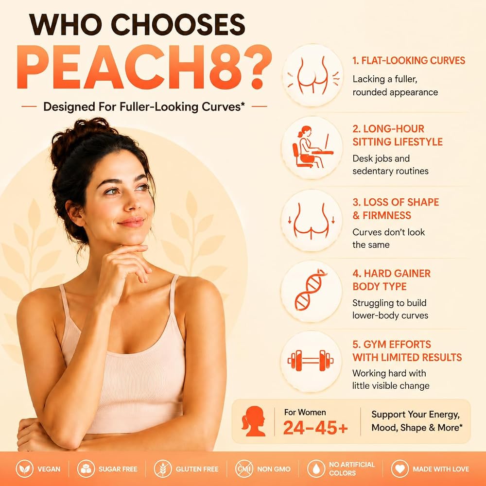 Biotics2 Peach8 BBL Booty Gummies for Women - 60 Gummies - image 2