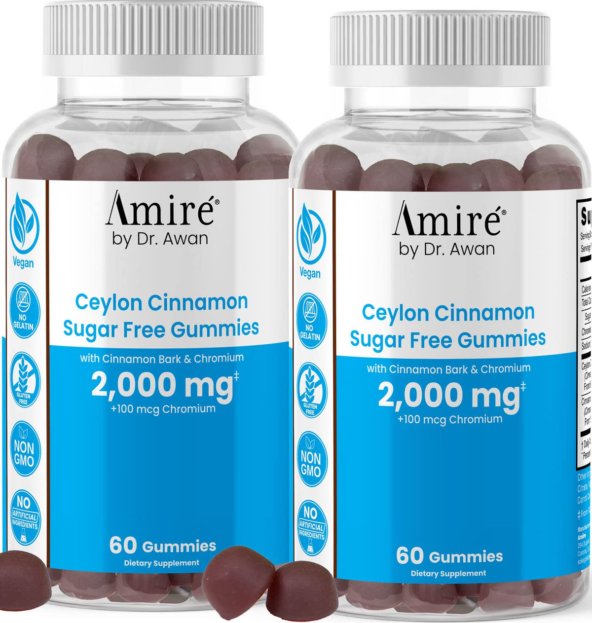 Amire Ceylon Cinnamon Sugar-Free Gummies - 120 Count