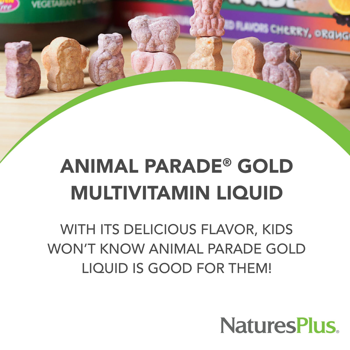 NaturesPlus Animal Parade Gold Children's Liquid Multivitamin