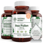 Natural Nutra Bee Pollen 500 mg Vitality Support - 100 Tablets