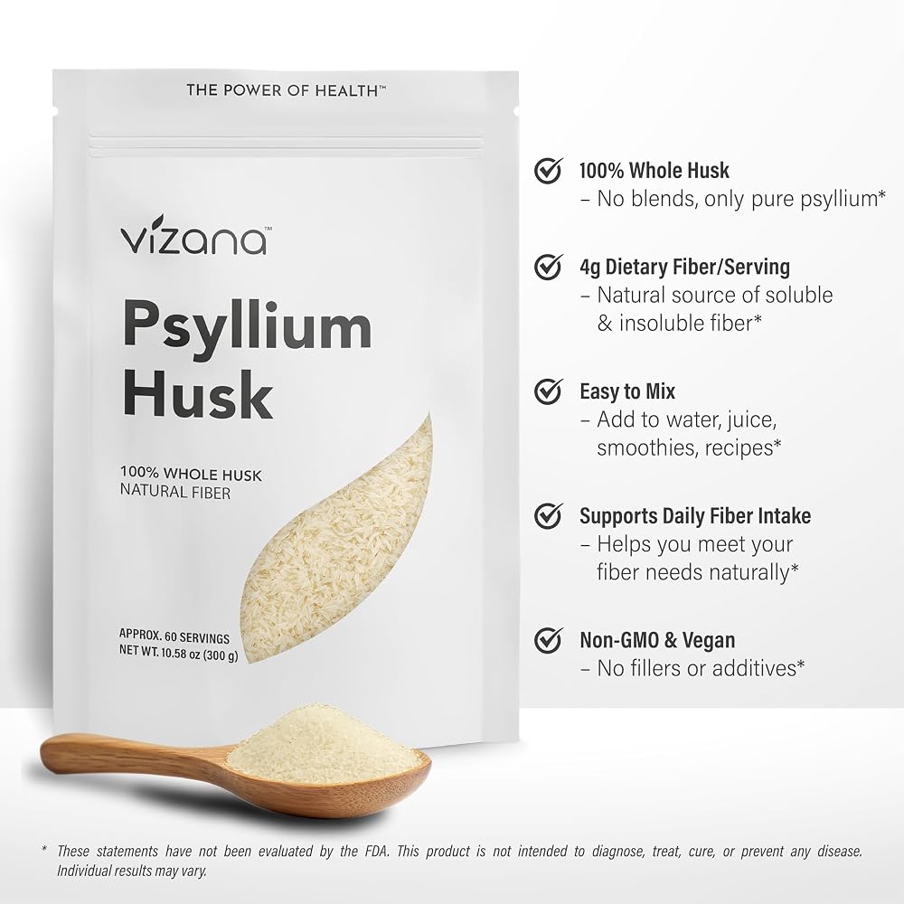 Vizana Nutrition Psyllium Husk Fiber Powder - 300g - image 3