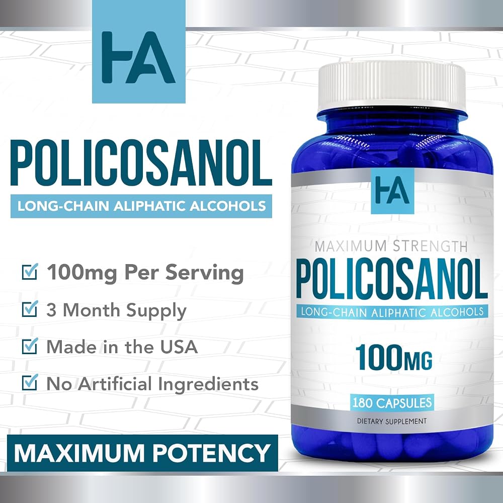 Healing Awakening Policosanol 100mg Supplement - 180 Capsules - image 4