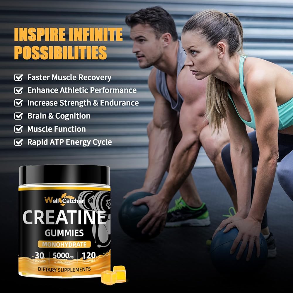 Wellcatcher Creatine Monohydrate Gummies 5000mg - 120 Count - image 2