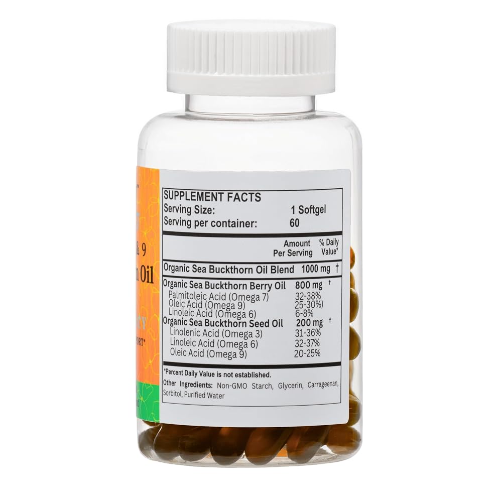 Nikoni Organic Vegan Sea Buckthorn Oil with Omega-7 for Healthy Skin