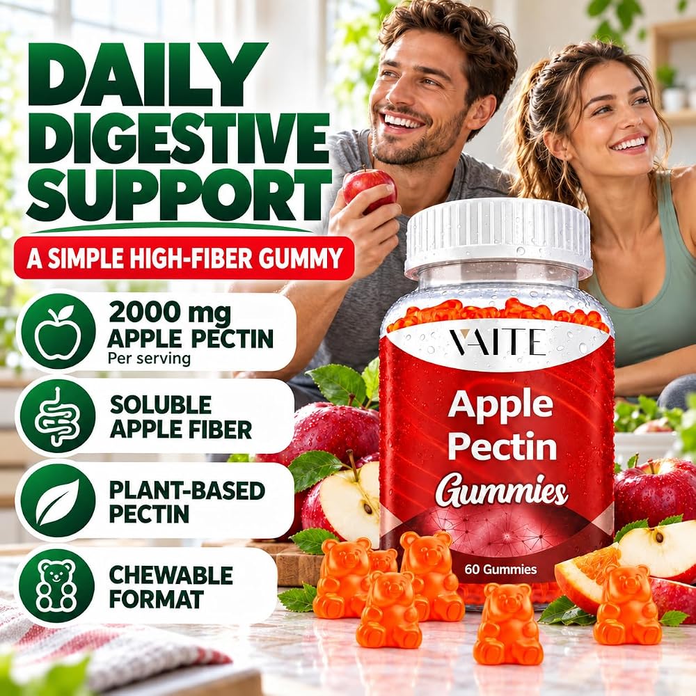 VAITE Apple Pectin Gummies High-Fiber Digestive Support - 60 Gummies - image 2