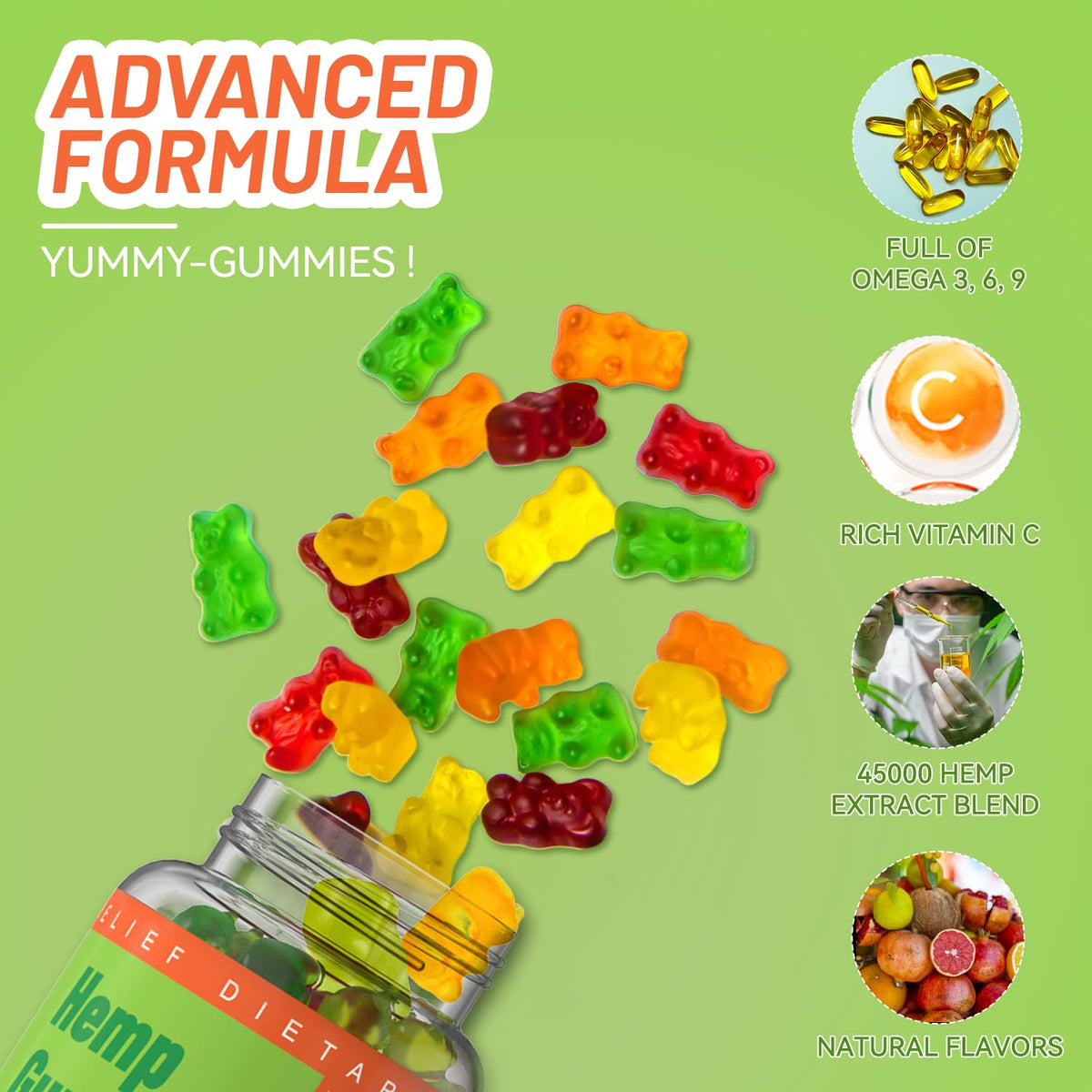 EAZGOO Natural Hemp Gummies 2,000,000 XXL Extra Strength