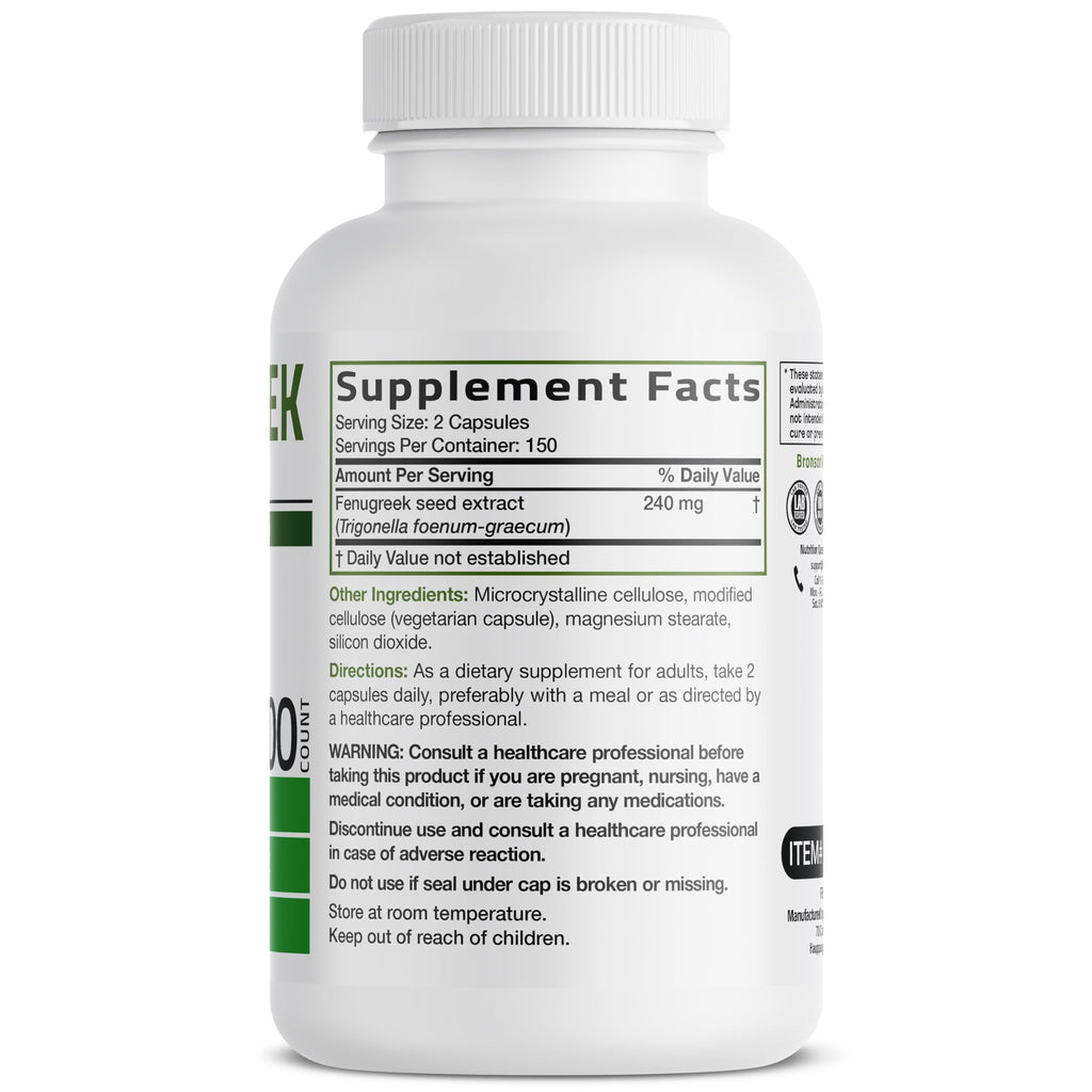 BRONSON Flavored Capsule adult Fenugreek Supports Healthy Immune
