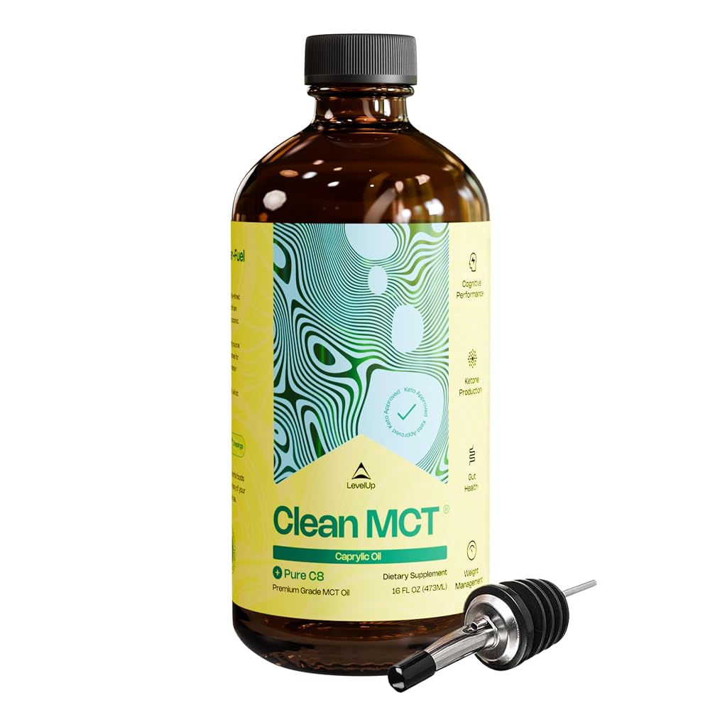 LevelUp Clean MCT Oil 100% C8 Caprylic Acid - 16 oz