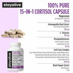 STAYALIVE Cortisol Manager Supplement 15-in-1 Complex - 120 Capsules - image 4