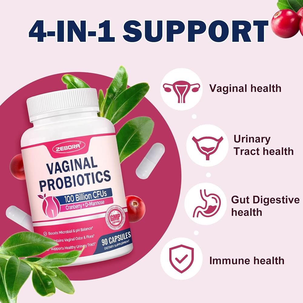 ZEBORA Vaginal Probiotics for Women Health 100 Billion CFUs - 90 Capsules - image 2