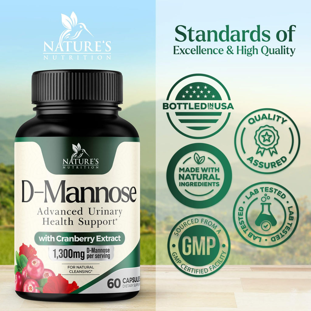 Nature's Nutrition D-Mannose 1000mg Per Serving - Cranberry