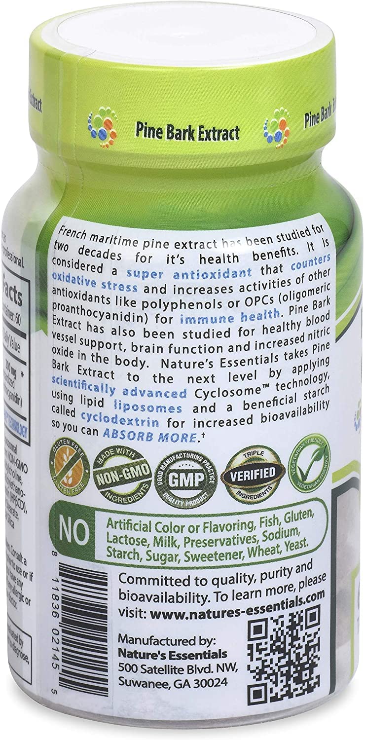 Nature's Essentials Pine Bark Extract 200mg - 60 Tablets - image 4