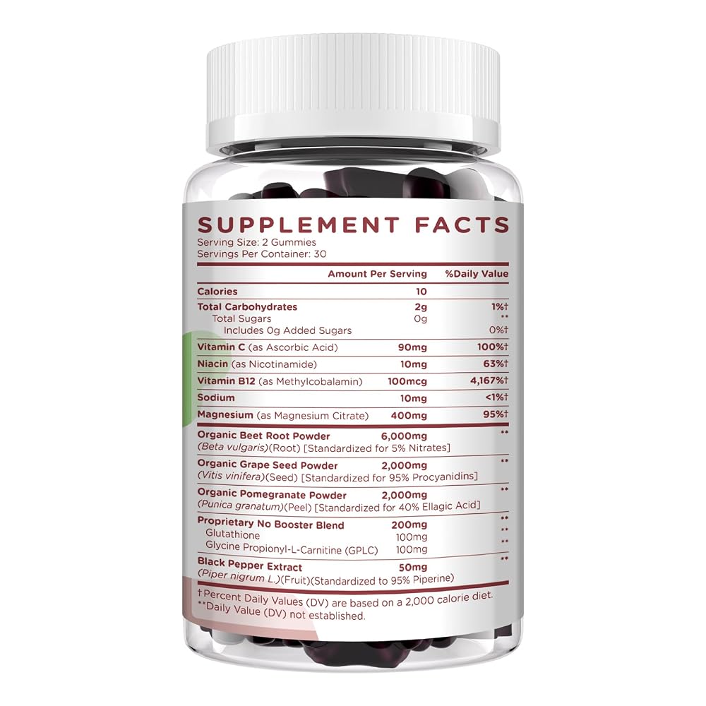 Kraftvoll Beet Root Gummies 6000mg Nitric Oxide Booster - 60 Gummies - image 2