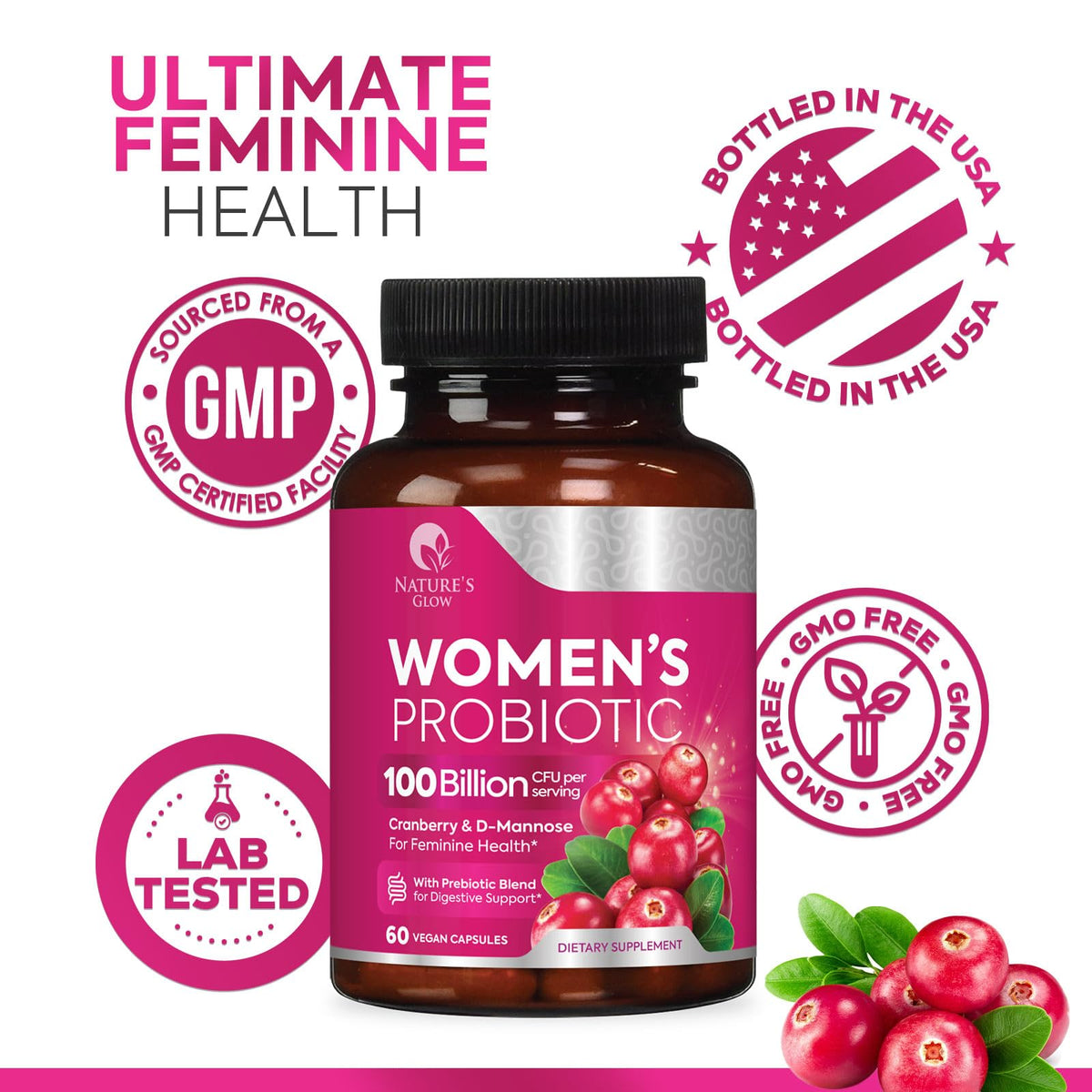 Nature's Glow Probiotics for Women - 100 Billion CFU - Advanced PH