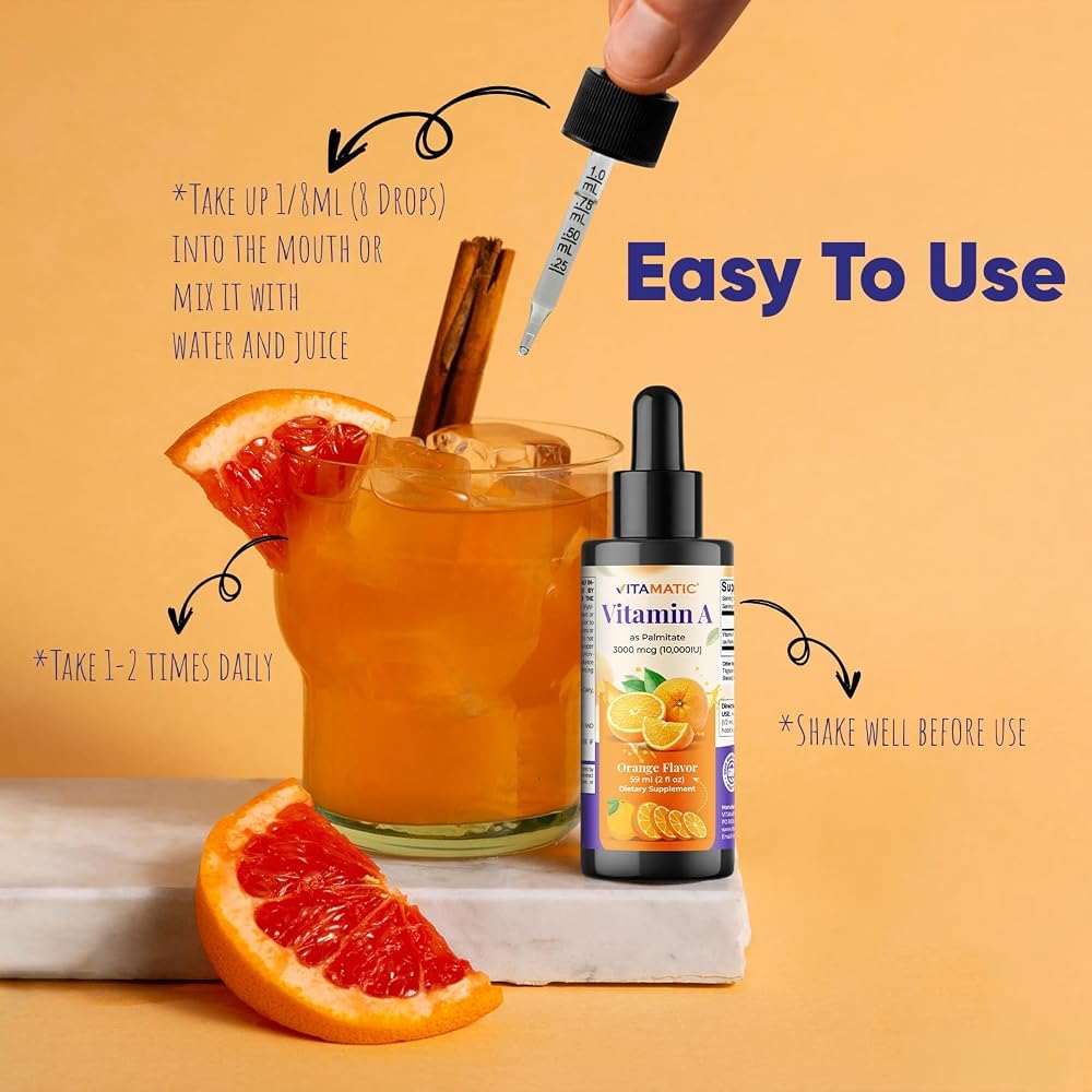 Vitamatic Sugar Free Vitamin A Liquid Drops 10000 IU - 2 FL OZ - image 3