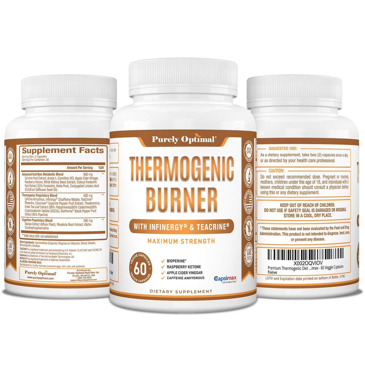 Purely Optimal Thermogenic Burner Capsules - 60 Count - image 7