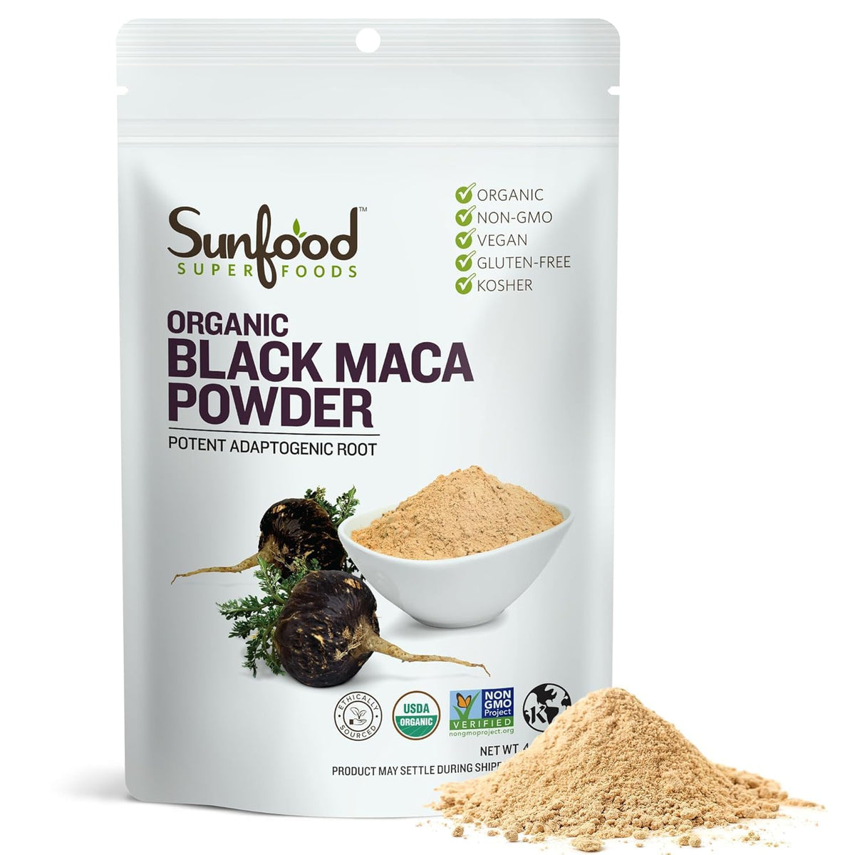 Sunfood Superfoods Organic Black Maca Powder - 4 oz