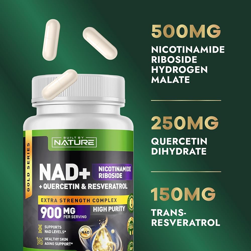 Built by Nature NAD Supplement with Nicotinamide Riboside - 90 Capsules - image 3