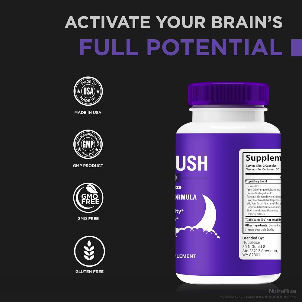 NutraRize Nite Hush Pro Capsules for Focus & Energy - 180 Capsules - image 7