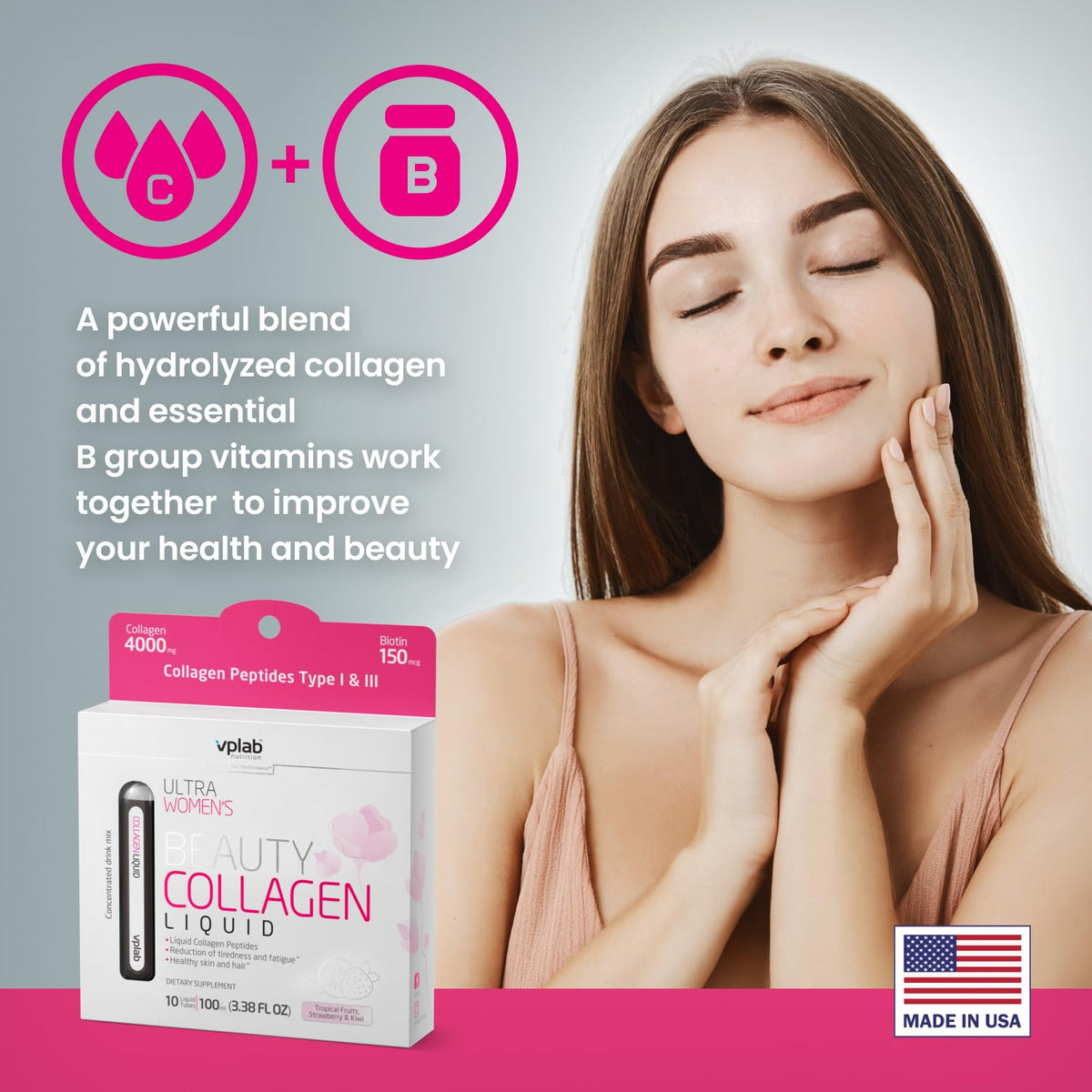VPLab Ultra Women's Beauty Liquid Collagen - 10 Tubes - image 3